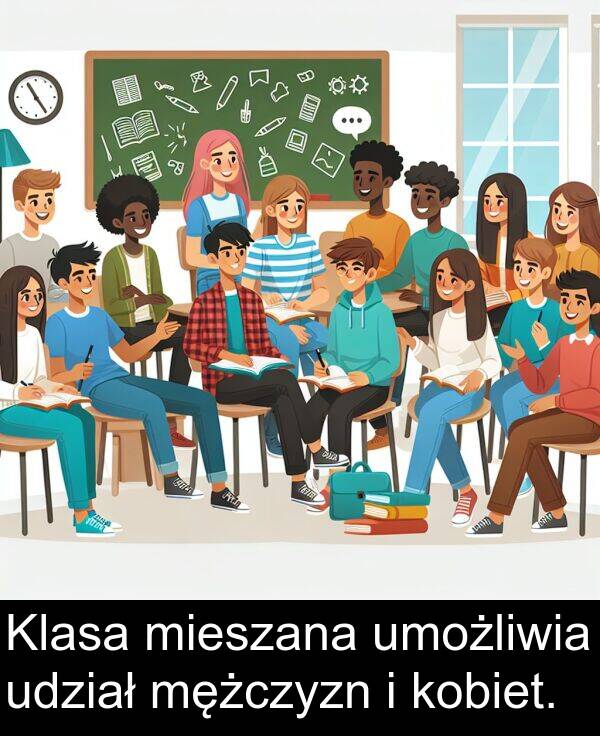 umożliwia: Klasa mieszana umożliwia udział mężczyzn i kobiet.