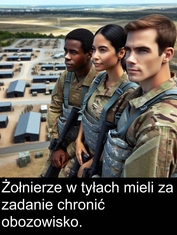 zadanie: Żołnierze w tyłach mieli za zadanie chronić obozowisko.