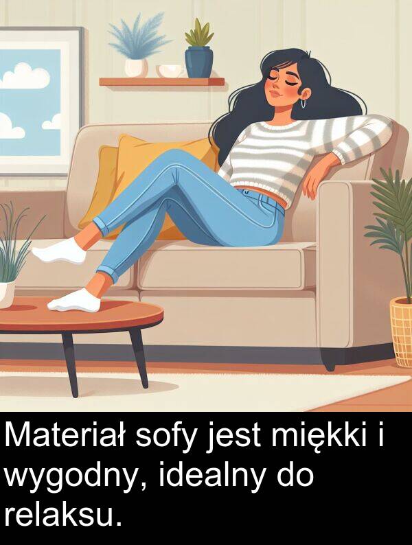 wygodny: Materiał sofy jest miękki i wygodny, idealny do relaksu.