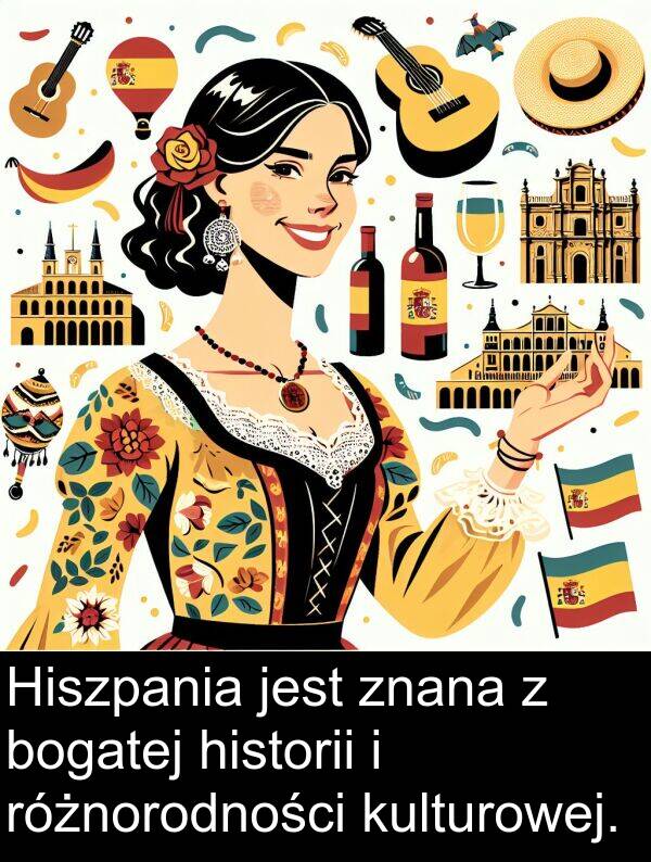 znana: Hiszpania jest znana z bogatej historii i różnorodności kulturowej.