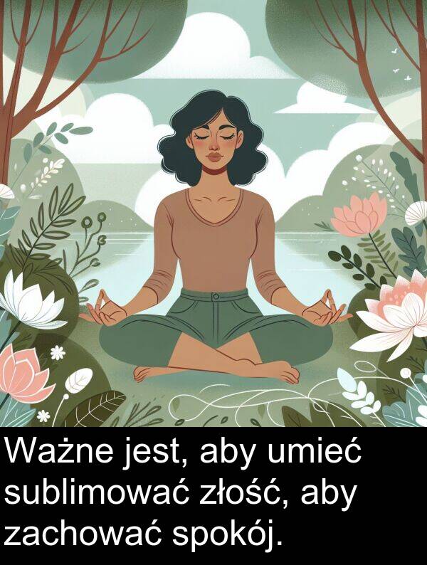 zachować: Ważne jest, aby umieć sublimować złość, aby zachować spokój.
