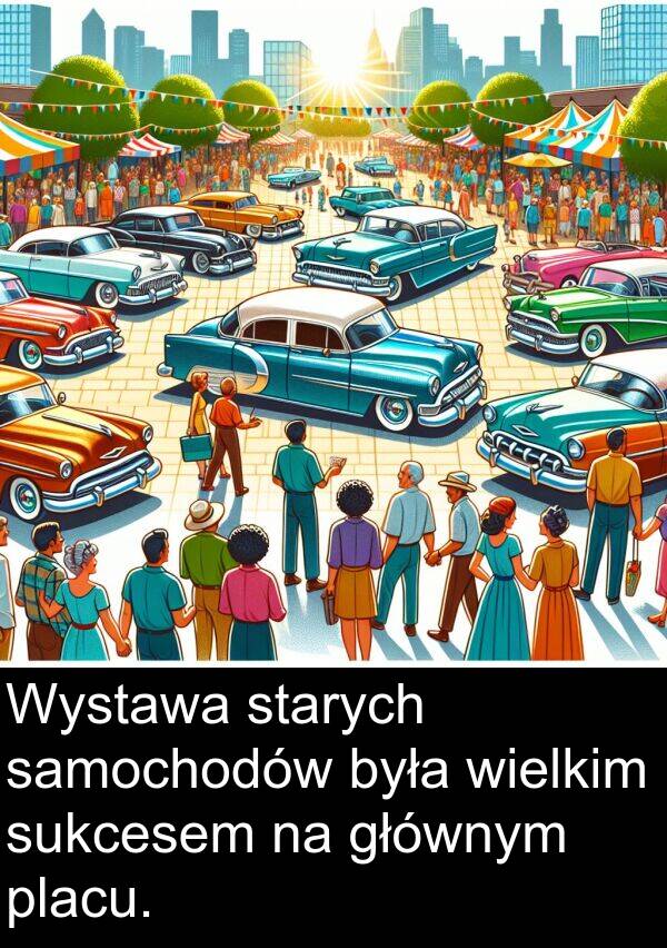 samochodów: Wystawa starych samochodów była wielkim sukcesem na głównym placu.