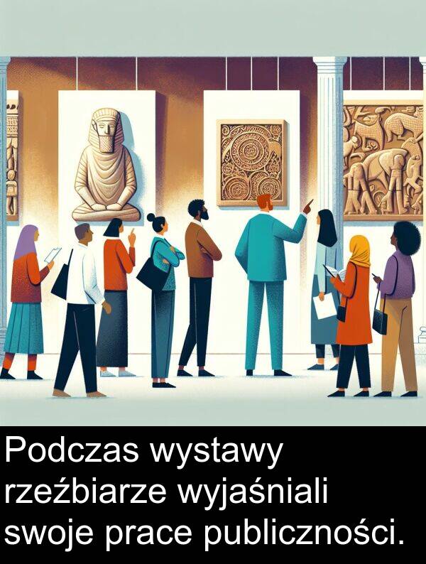 publiczności: Podczas wystawy rzeźbiarze wyjaśniali swoje prace publiczności.