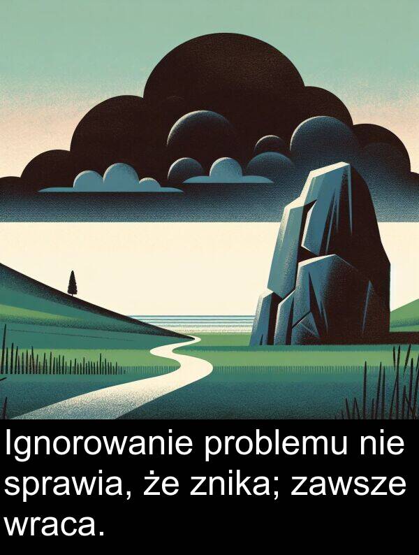problemu: Ignorowanie problemu nie sprawia, że znika; zawsze wraca.