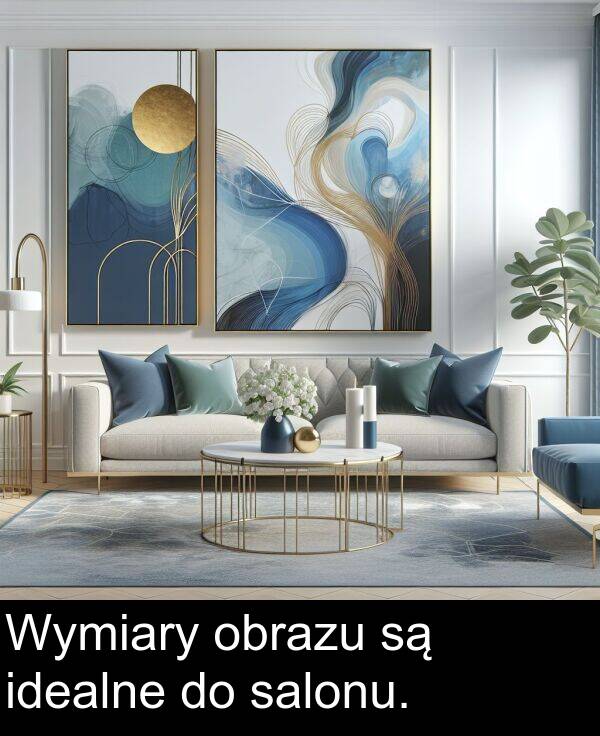 salonu: Wymiary obrazu są idealne do salonu.