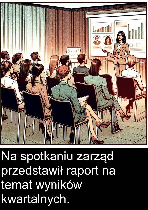 przedstawił: Na spotkaniu zarząd przedstawił raport na temat wyników kwartalnych.