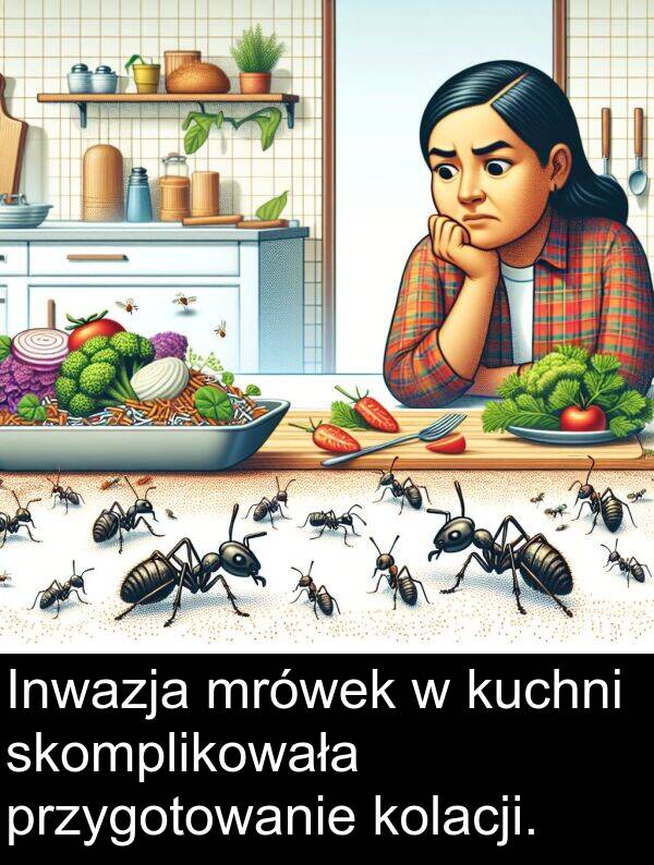 przygotowanie: Inwazja mrówek w kuchni skomplikowała przygotowanie kolacji.