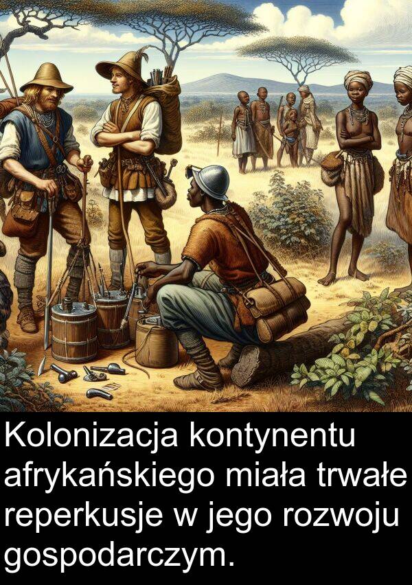afrykańskiego: Kolonizacja kontynentu afrykańskiego miała trwałe reperkusje w jego rozwoju gospodarczym.