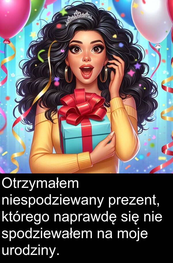 niespodziewany: Otrzymałem niespodziewany prezent, którego naprawdę się nie spodziewałem na moje urodziny.