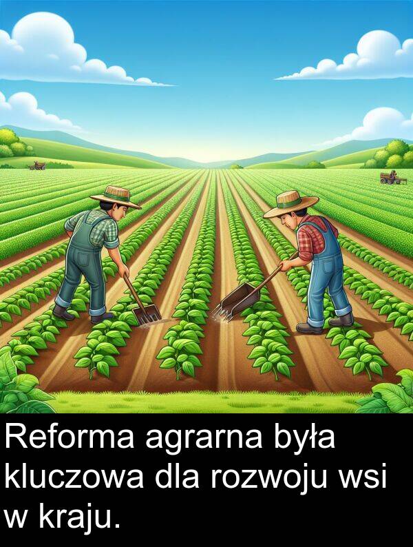 agrarna: Reforma agrarna była kluczowa dla rozwoju wsi w kraju.