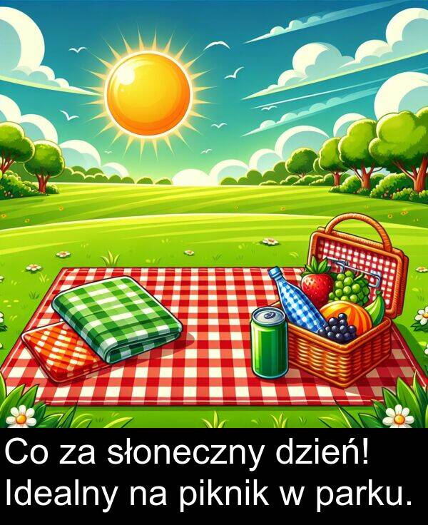 piknik: Co za słoneczny dzień! Idealny na piknik w parku.