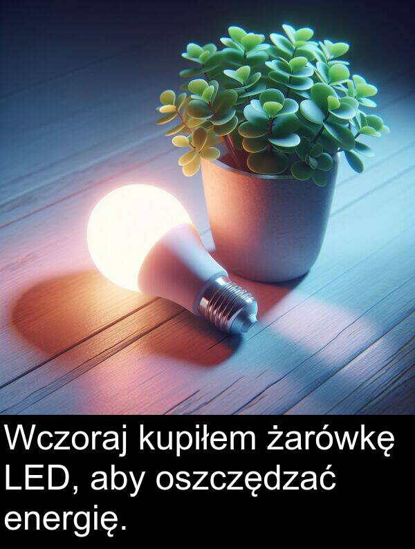 żarówkę: Wczoraj kupiłem żarówkę LED, aby oszczędzać energię.