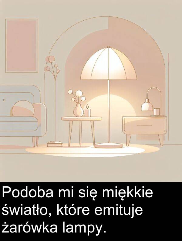 żarówka: Podoba mi się miękkie światło, które emituje żarówka lampy.