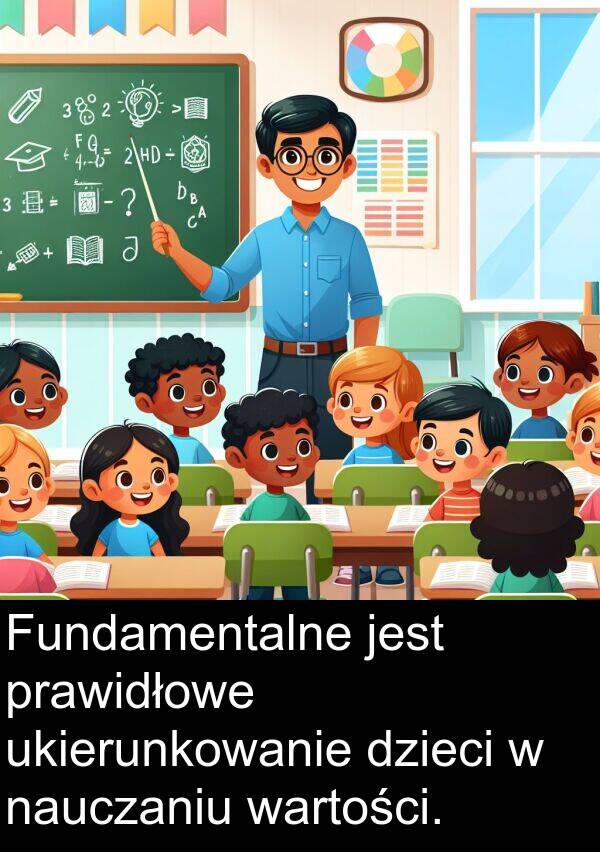 prawidłowe: Fundamentalne jest prawidłowe ukierunkowanie dzieci w nauczaniu wartości.