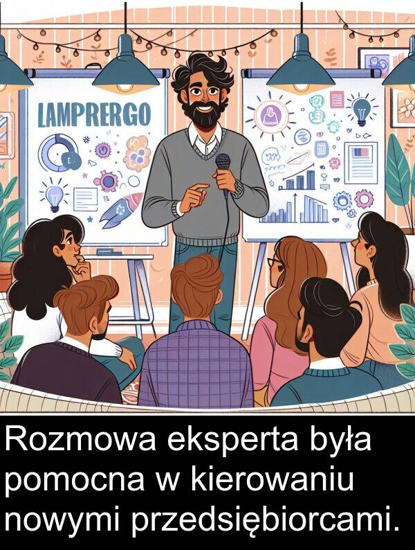 przedsiębiorcami: Rozmowa eksperta była pomocna w kierowaniu nowymi przedsiębiorcami.
