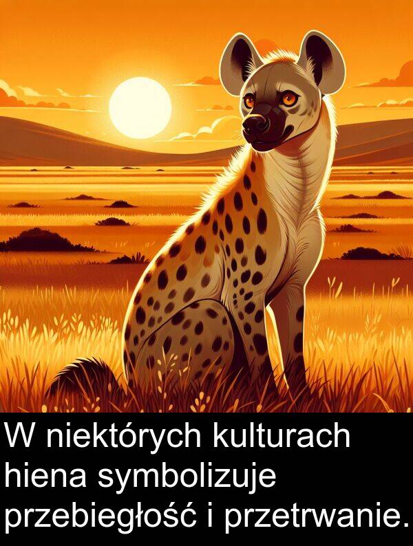 przebiegłość: W niektórych kulturach hiena symbolizuje przebiegłość i przetrwanie.