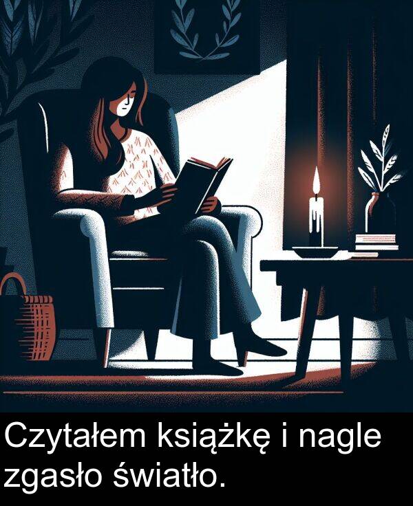 zgasło: Czytałem książkę i nagle zgasło światło.
