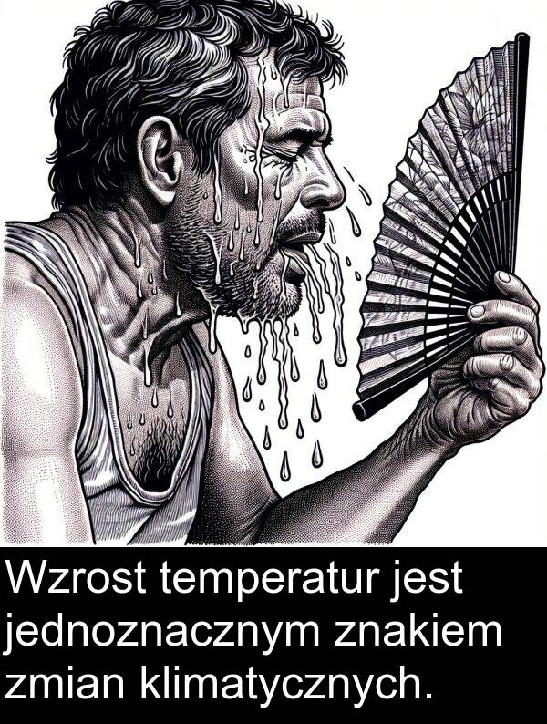 znakiem: Wzrost temperatur jest jednoznacznym znakiem zmian klimatycznych.
