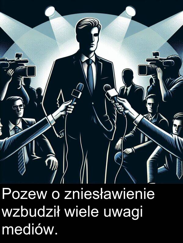 zniesławienie: Pozew o zniesławienie wzbudził wiele uwagi mediów.