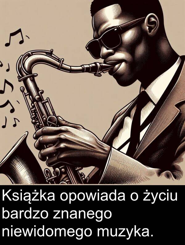 znanego: Książka opowiada o życiu bardzo znanego niewidomego muzyka.