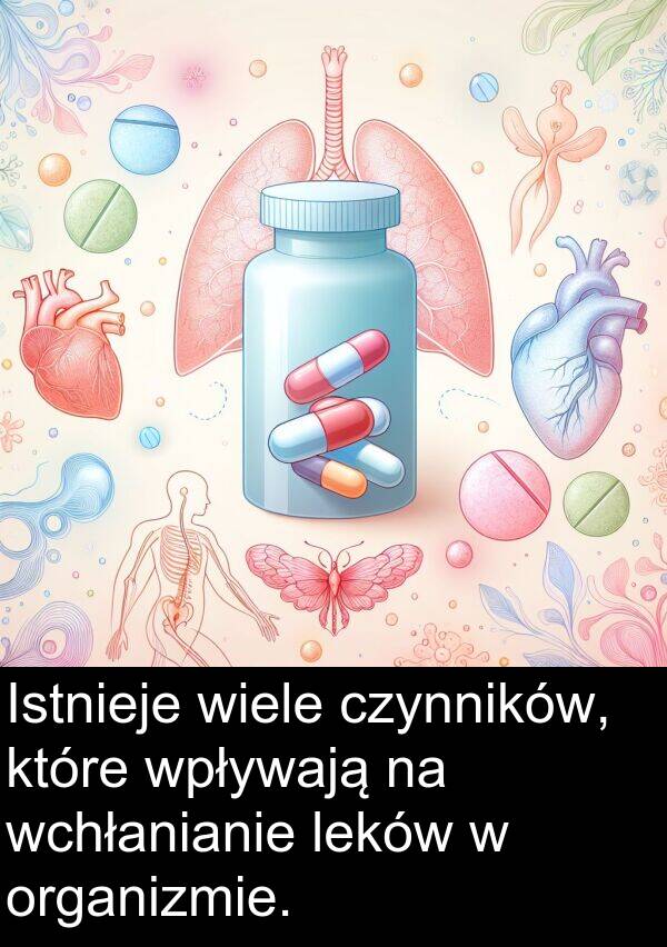 wchłanianie: Istnieje wiele czynników, które wpływają na wchłanianie leków w organizmie.