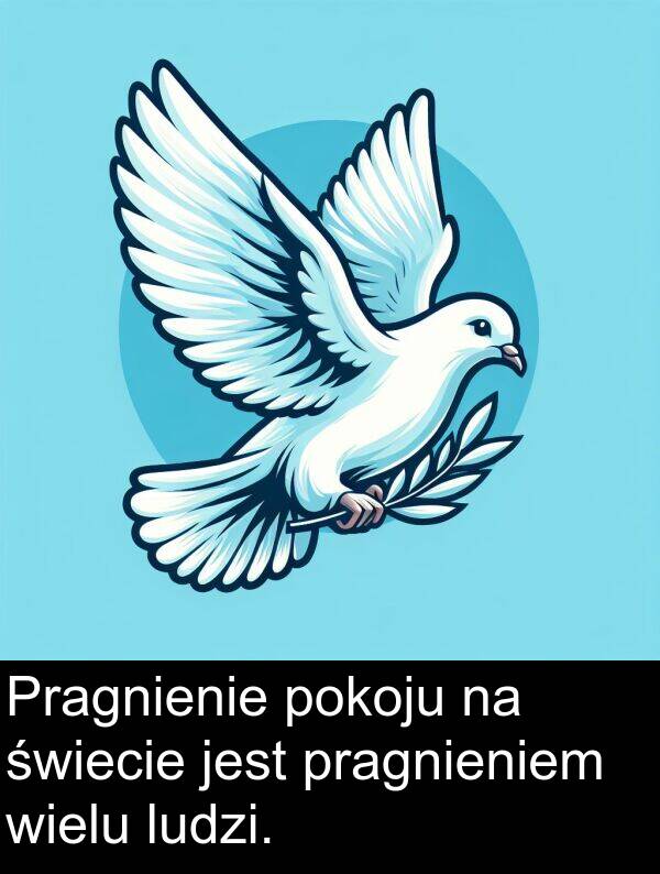 pragnieniem: Pragnienie pokoju na świecie jest pragnieniem wielu ludzi.