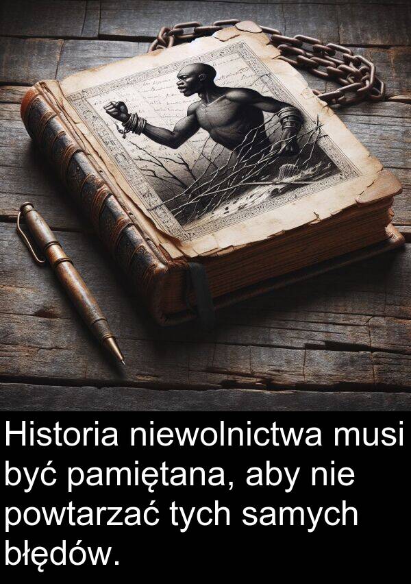 pamiętana: Historia niewolnictwa musi być pamiętana, aby nie powtarzać tych samych błędów.