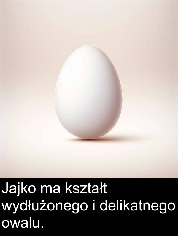 wydłużonego: Jajko ma kształt wydłużonego i delikatnego owalu.