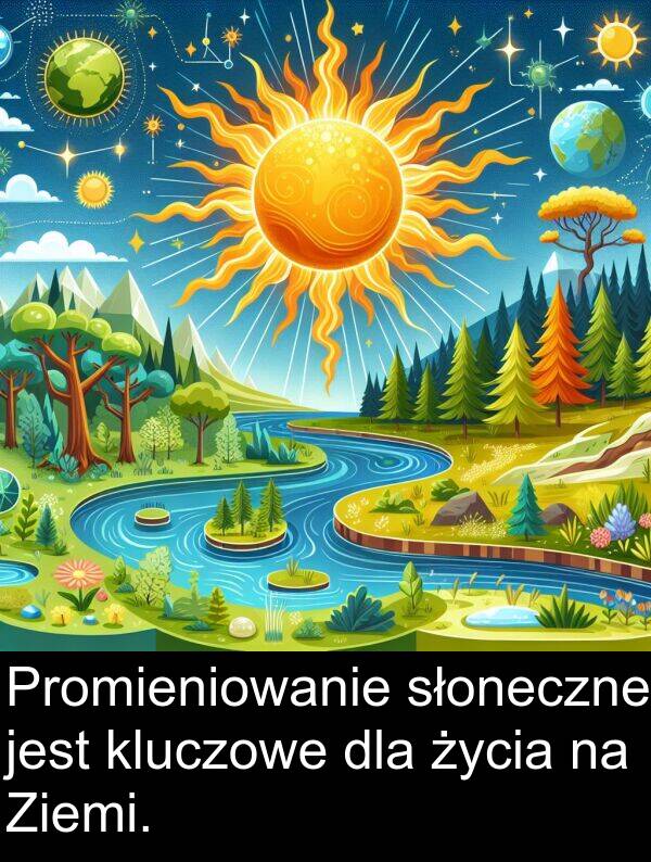 życia: Promieniowanie słoneczne jest kluczowe dla życia na Ziemi.
