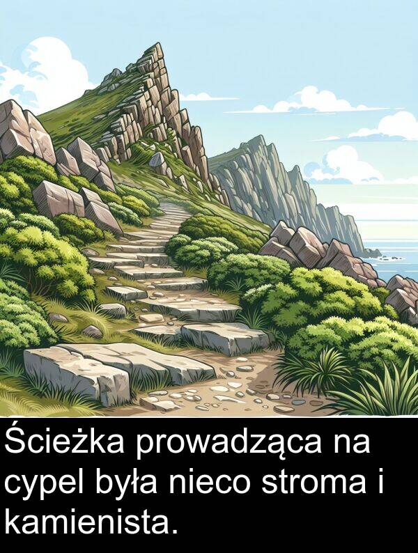 prowadząca: Ścieżka prowadząca na cypel była nieco stroma i kamienista.
