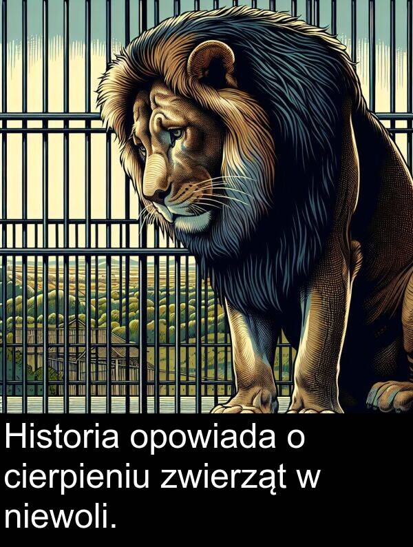 zwierząt: Historia opowiada o cierpieniu zwierząt w niewoli.