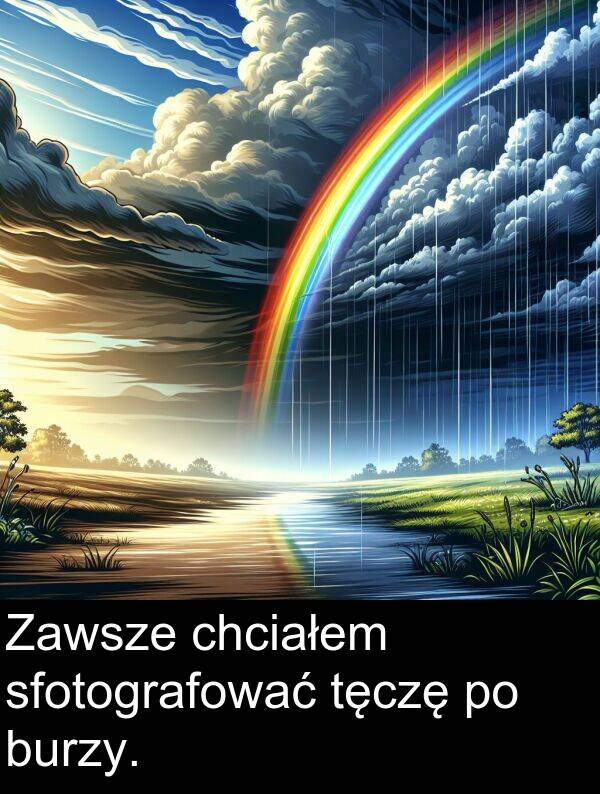tęczę: Zawsze chciałem sfotografować tęczę po burzy.