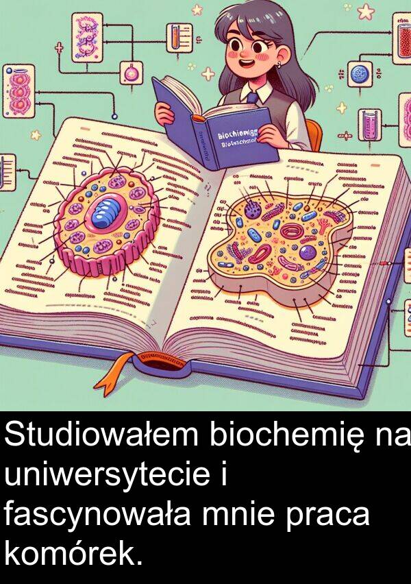 praca: Studiowałem biochemię na uniwersytecie i fascynowała mnie praca komórek.