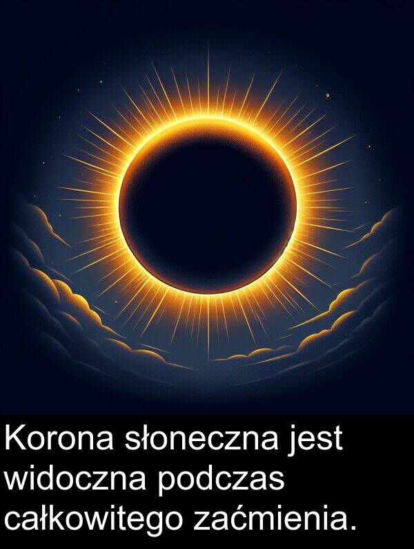 zaćmienia: Korona słoneczna jest widoczna podczas całkowitego zaćmienia.
