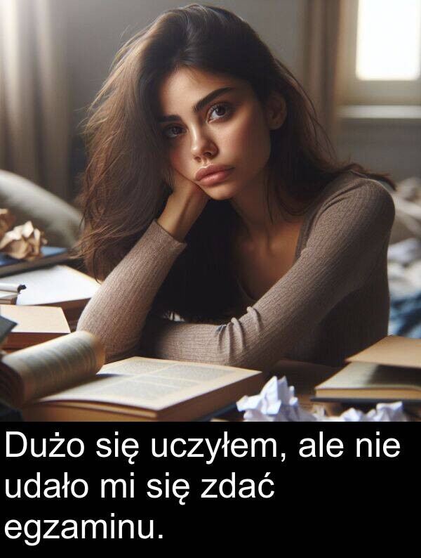 zdać: Dużo się uczyłem, ale nie udało mi się zdać egzaminu.