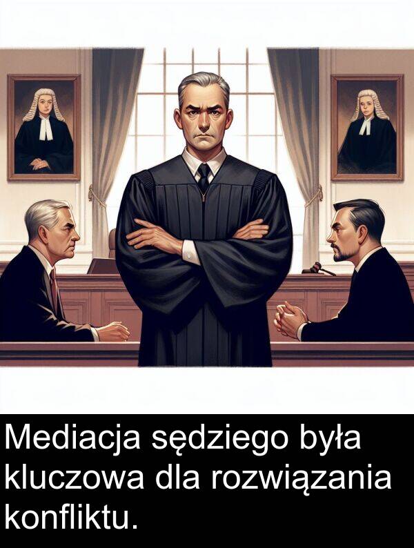 kluczowa: Mediacja sędziego była kluczowa dla rozwiązania konfliktu.
