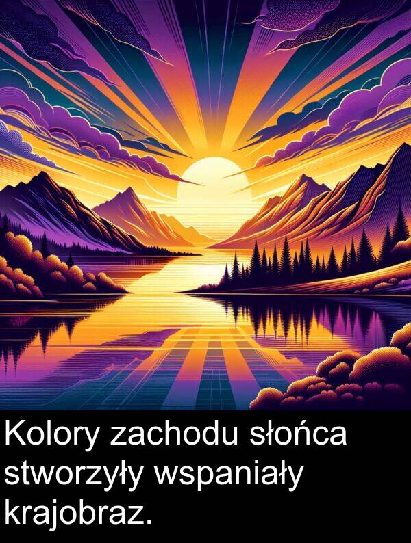 zachodu: Kolory zachodu słońca stworzyły wspaniały krajobraz.