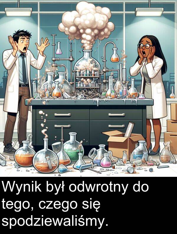 czego: Wynik był odwrotny do tego, czego się spodziewaliśmy.