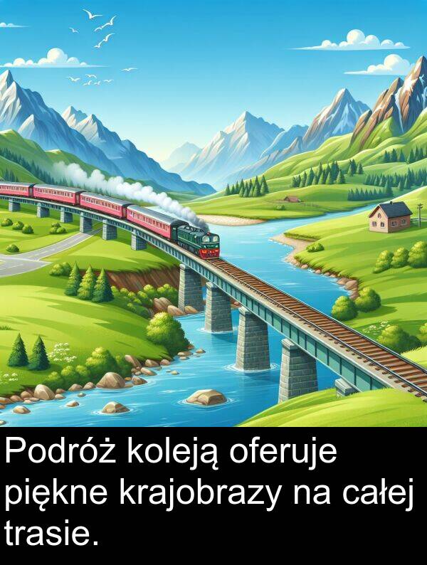 piękne: Podróż koleją oferuje piękne krajobrazy na całej trasie.