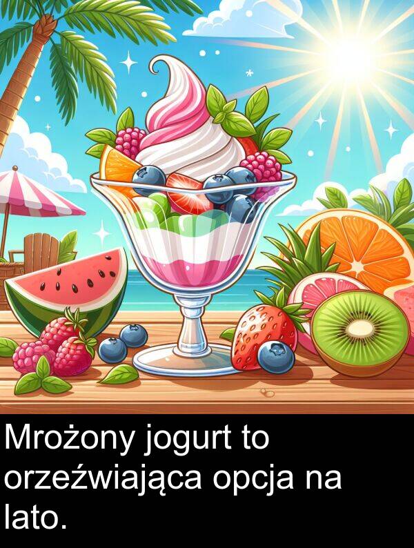 lato: Mrożony jogurt to orzeźwiająca opcja na lato.
