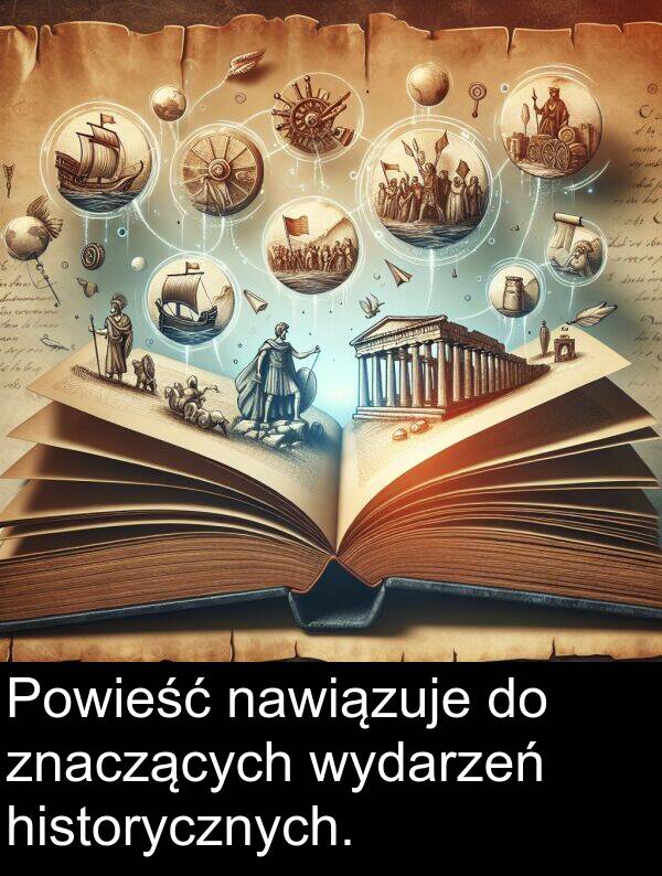 znaczących: Powieść nawiązuje do znaczących wydarzeń historycznych.