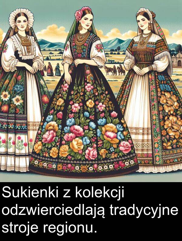 tradycyjne: Sukienki z kolekcji odzwierciedlają tradycyjne stroje regionu.