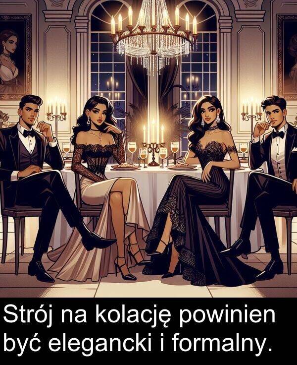 powinien: Strój na kolację powinien być elegancki i formalny.