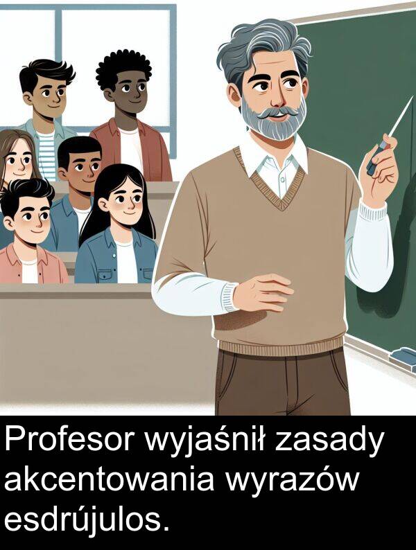 akcentowania: Profesor wyjaśnił zasady akcentowania wyrazów esdrújulos.