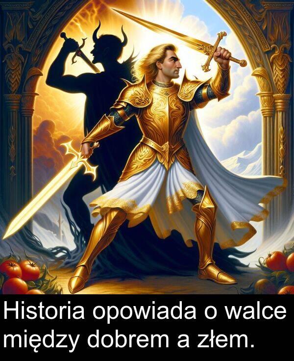 złem: Historia opowiada o walce między dobrem a złem.
