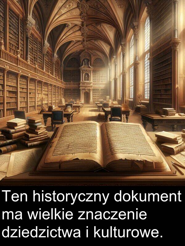 znaczenie: Ten historyczny dokument ma wielkie znaczenie dziedzictwa i kulturowe.