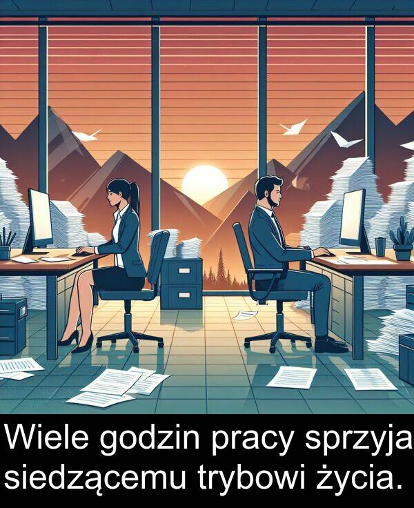 pracy: Wiele godzin pracy sprzyja siedzącemu trybowi życia.