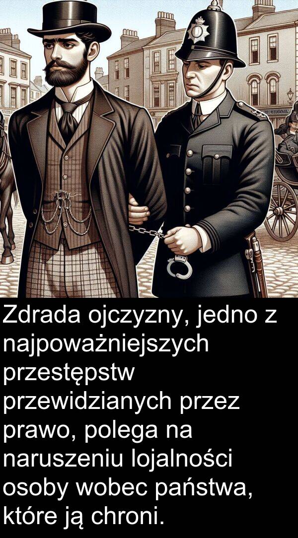prawo: Zdrada ojczyzny, jedno z najpoważniejszych przestępstw przewidzianych przez prawo, polega na naruszeniu lojalności osoby wobec państwa, które ją chroni.