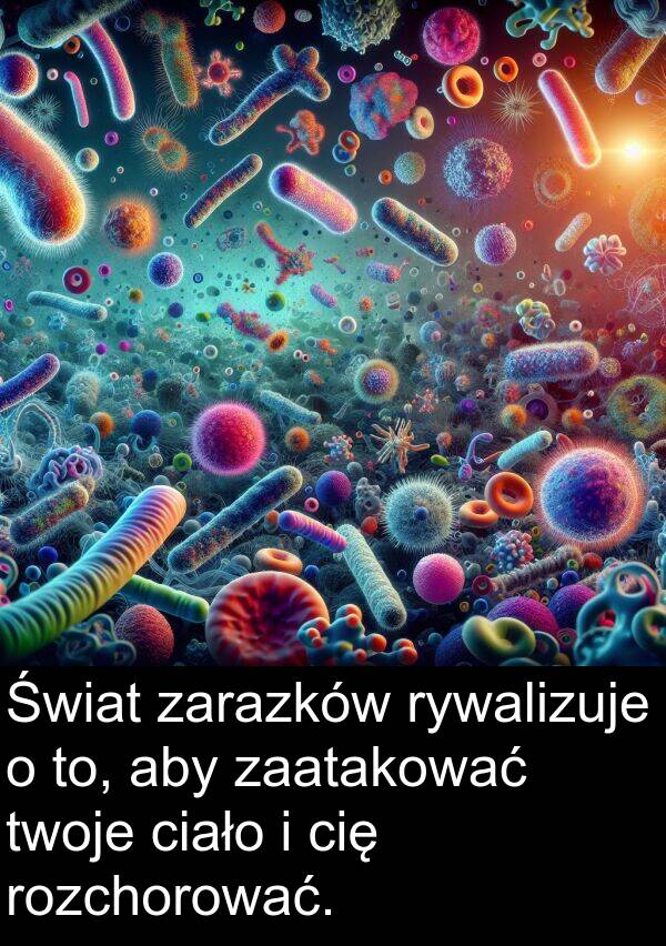 zaatakować: Świat zarazków rywalizuje o to, aby zaatakować twoje ciało i cię rozchorować.