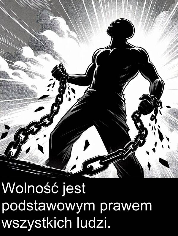 prawem: Wolność jest podstawowym prawem wszystkich ludzi.